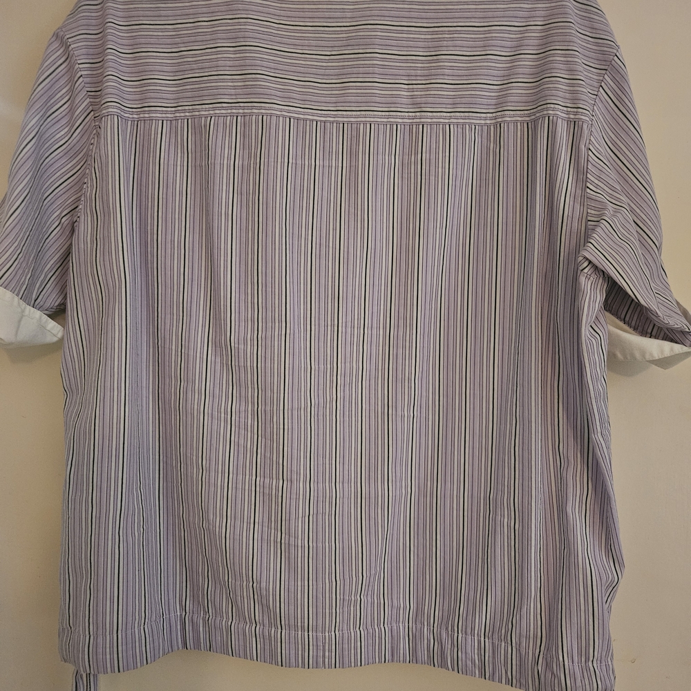 Anne Klein Purple and White Striped Blouse - Picture 4 of 6